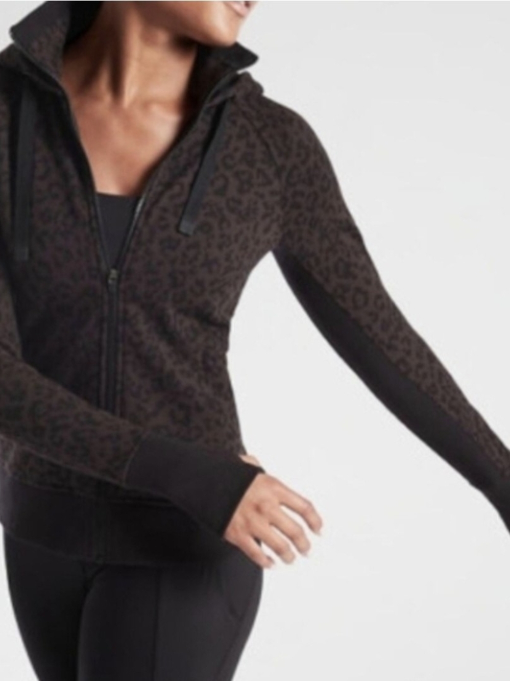 Athleta Leopard Print Triumph Hoodie - M